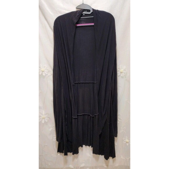 Premise Studio 0X Womens Solid Black Cardigan Duster Office  Career Lightweight - Picture 1 of 12